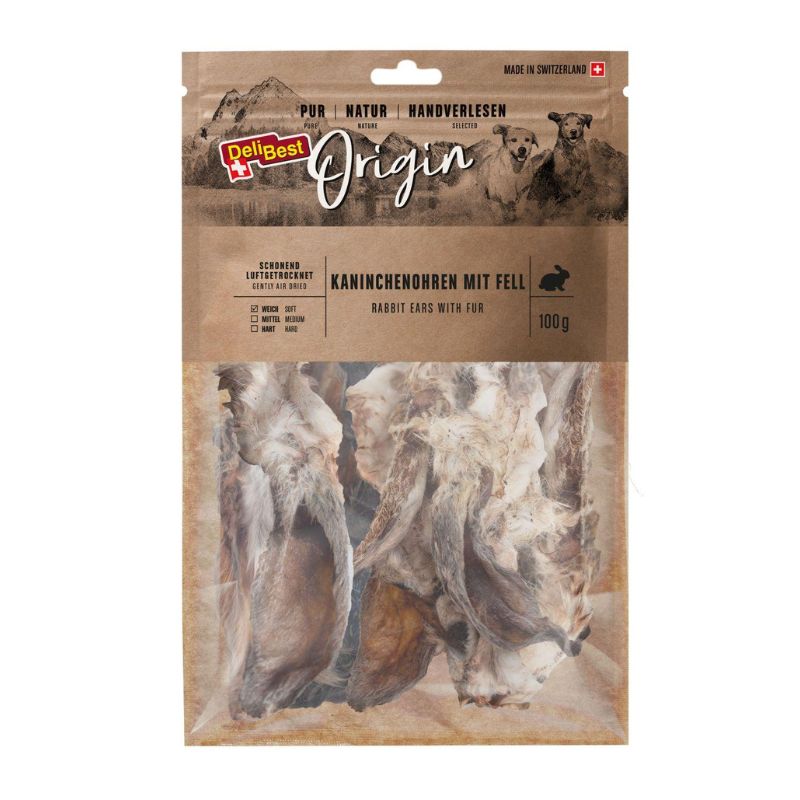 DELIBEST DOG ORIGIN ΜΟΝΟΠΡΩΤΕΪΝΙΚΟ SNACK 100% ΑΥΤΙΑ ΚΟΥΝΕΛΙΟΥ ΜΕ ΤΡΙΧΩΜΑ (6*100g.) GRAIN FREE