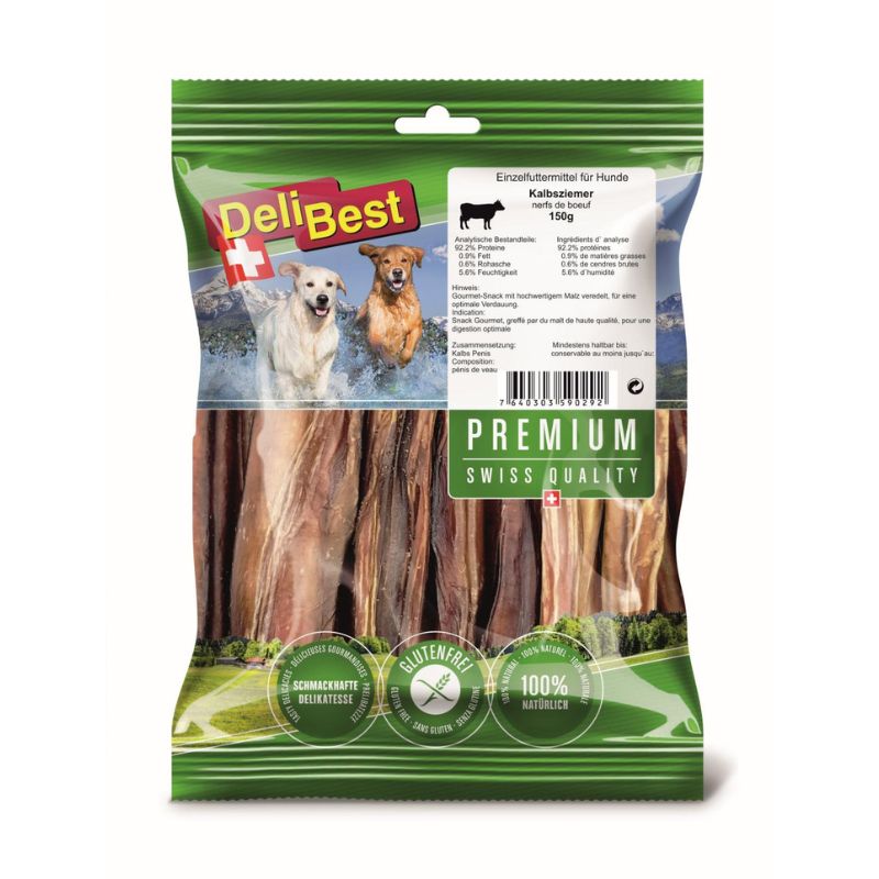 DELIBEST DOG PREMIUM ΜΟΝΟΠΡΩΤΕΪΝΙΚΟ SNACK 99,9% ΜΟΣΧΑΡΙΣΙΟΣ ΤΕΝΟΝΤΑΣ 15cm. (6*150g.) GRAIN FREE