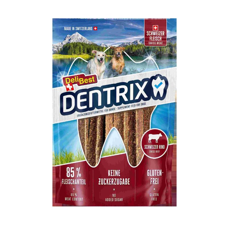 DELIBEST DOG DENTAL CARE DENTRIX SNACK ΜΕ 85% ΕΛΒΕΤΙΚΟ ΒΟΔΙΝΟ ΚΡΕΑΣ (10*70g.) GRAIN FREE