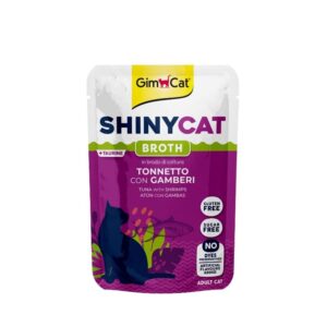 GIMCAT SHINYCAT BROTH - TUNA WITH SHRIMPS (12*70gr.) POUCH