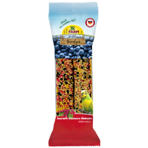 JR FARM BIRDYS STICKS FOR PARROTS WITH AMARANTH, BLUEBERRY, STRAWBERRY, 2 pcs. (5*130gr.)