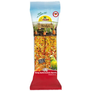 JR FARM BIRDYS STICKS FOR PARROTS WITH HONEY, OYSTER SHELL, CARROT, 2 pcs. (5*130gr.)