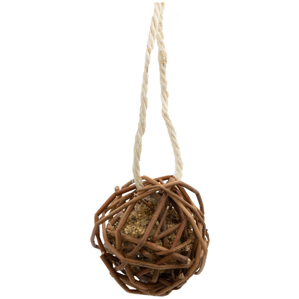 JR FARM BIRDS WICKER MILLET BALL WOODEN BALL WITH MILLET FOR BIRDS (5*25gr.)