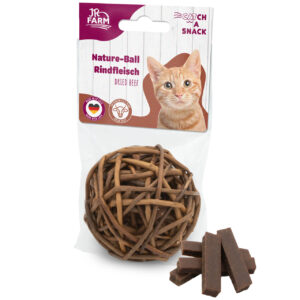 JR CAT GRAIN FREE NATURE BALL DEHYDRATED BEEF FILLET 100% NATURAL REFILLED (5*15gr.)