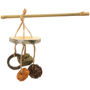 JR FARM SNACK MOBILE TOY & SNACK FROM NATURAL WILLOW WOOD WITH CRISPY COOKIES (3*100gr.)