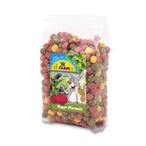JR FARM SMALL ANIMAL'S MARBLES CARROT, BEETLE, LUCERNE AND CORN (8*150gr.)