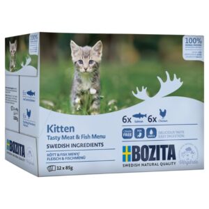 BOZITA POUCH MULTIBOX KITTEN ΣΕ ΣΑΛΤΣΑ GRAIN FREE (12*85gr.)