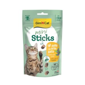 GIMCAT MINI STICKS ΜΕ ΚΟΤΟΠΟΥΛΟ & CATNIP GRAIN FREE (12*50gr.)
