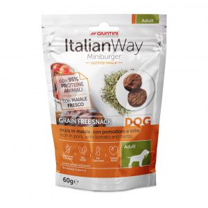 ITALIAN WAY DOG MINIBURGER PORK GRAIN FREE (10*60gr.)